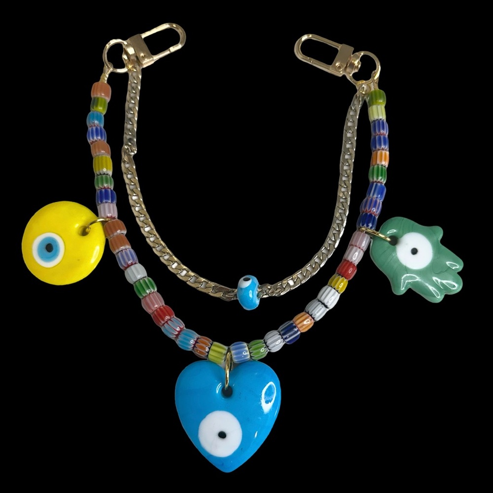 Evil eye protection bag charm 🧿